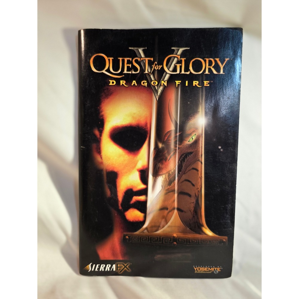 Quest for Glory V Dragon Fire PC Game Manual Sierra FX 1998 Vintage Booklet